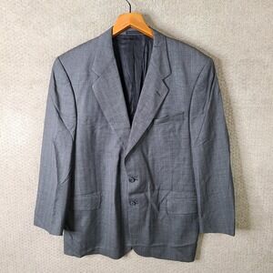 Louis Roth Jacket Mens 43R Gray Striped Blazer Two Button Formal Suit Coat